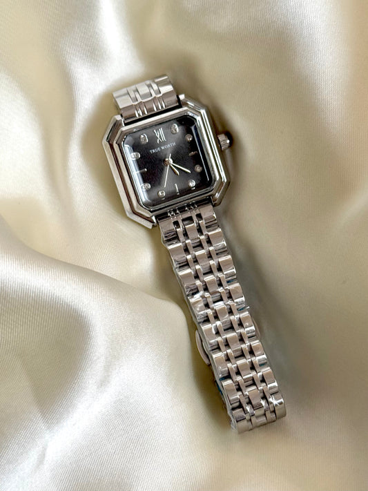 Silver jubilee strap TW black dial watch