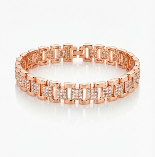 ✨Exquisite Rose Gold Crystal Mesh Pvd chain bracelet ✨
