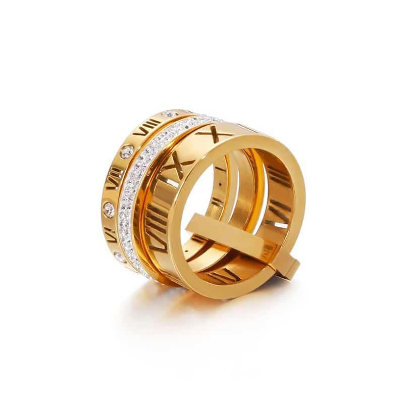 Trilogy roman stacked ring