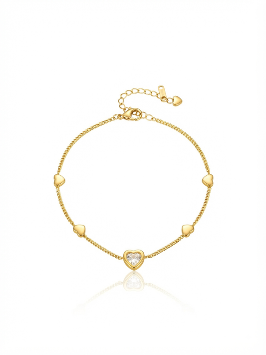 ✨Stainless steel Gold Layered Exclusive Heart Chain Bracelet ✨