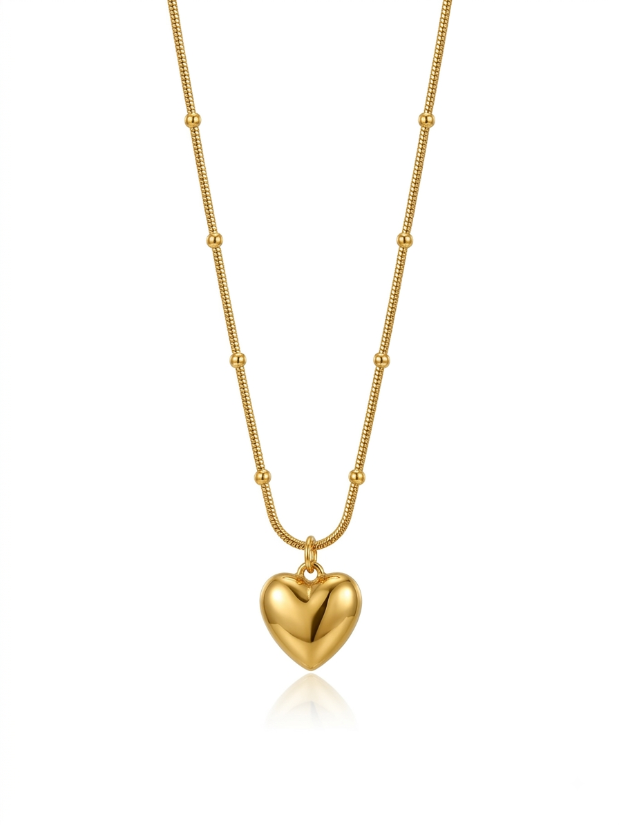 Emiley Heart Gold pendant with chain 🖤
