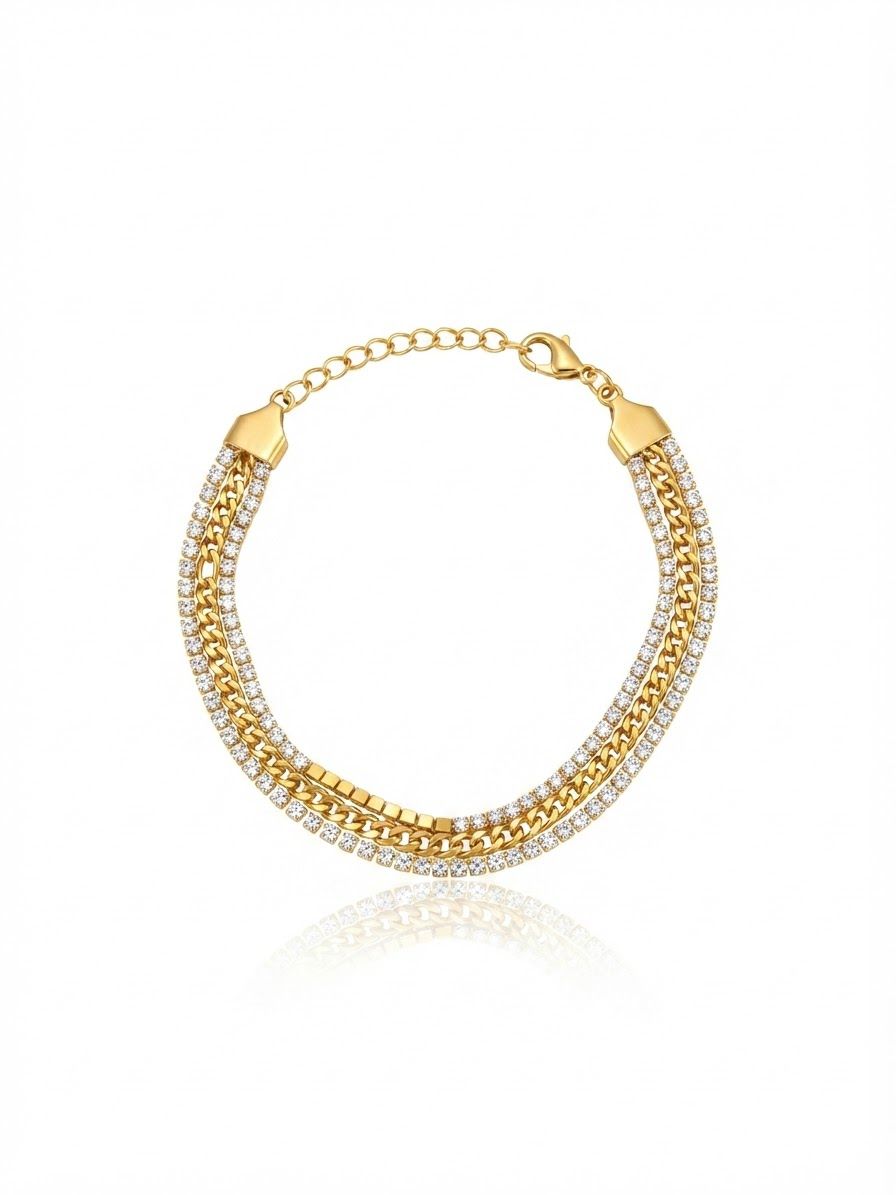 ✨Exclusive Gold Link Tennis chain bracelet ✨