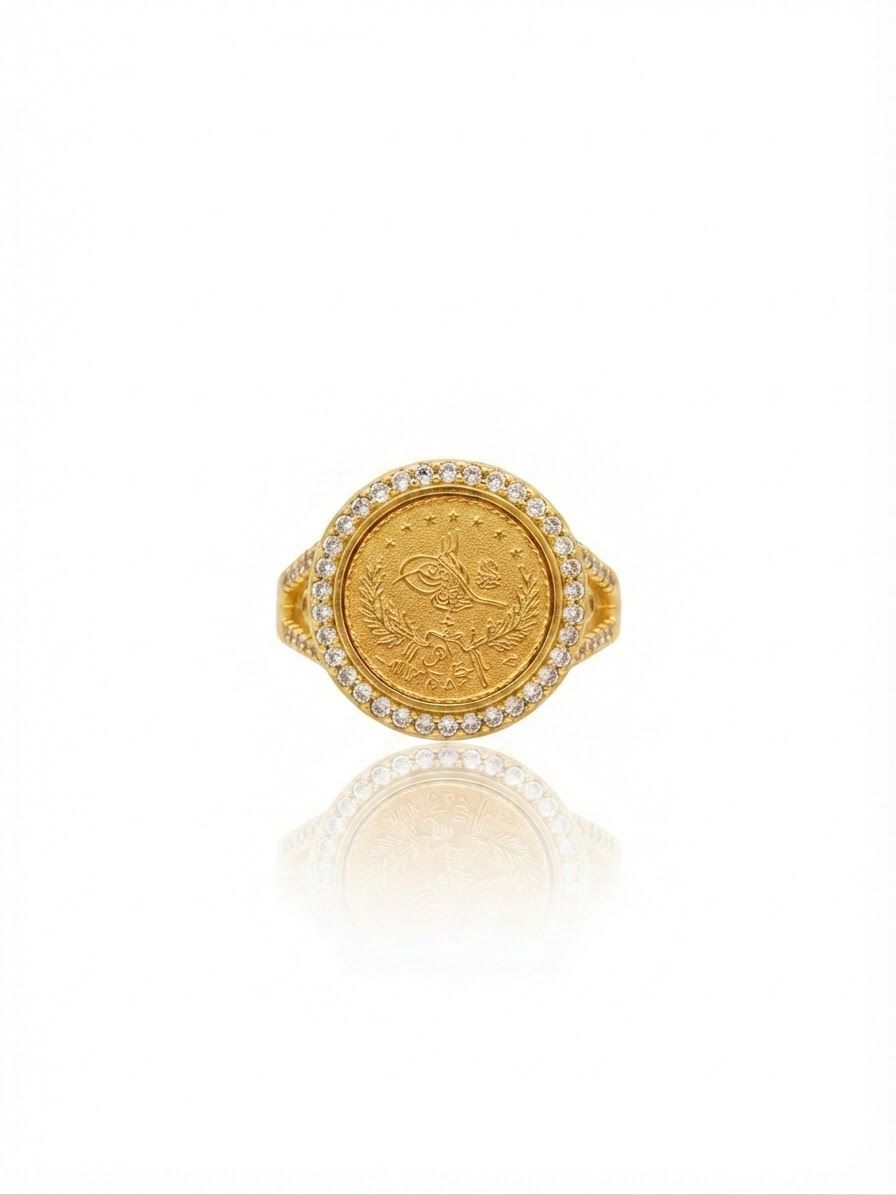 ✨Exclusive Studded Coin Sleek Gold Adjustable Ring ✨