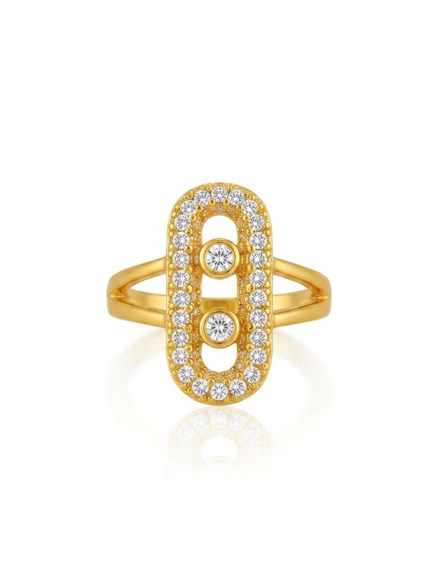 ✨Exclusive Studded Sleek Gold Adjustable Ring ✨