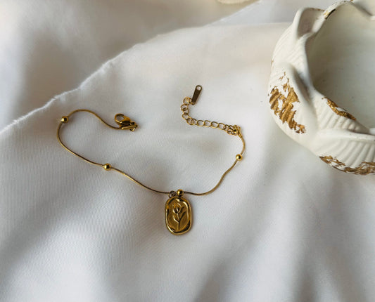 ✨Stainless steel Gold Soul Rose Beaded Chain Bracelet ✨