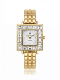 ✨Exquisite SilverxGold stainless steel white dial square True worth Watch✨
