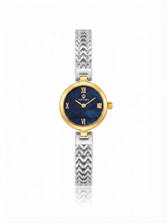 ✨Exquisite silverxGold stainless steel white dial True worth Watch✨