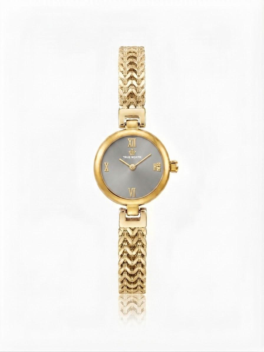 ✨Exquisite Gold stainless steel white dial True worth Watch✨