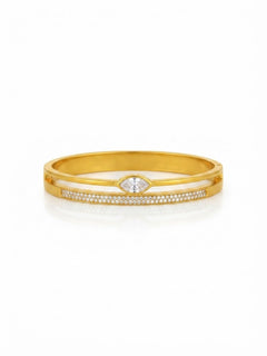 ✨Stainless steel Gold Zirconia studded Cuff Bracelet ✨