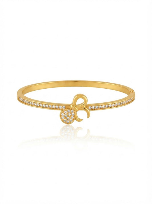 ✨Stainless steel Gold Zirconia studded Bow Cuff Bracelet ✨