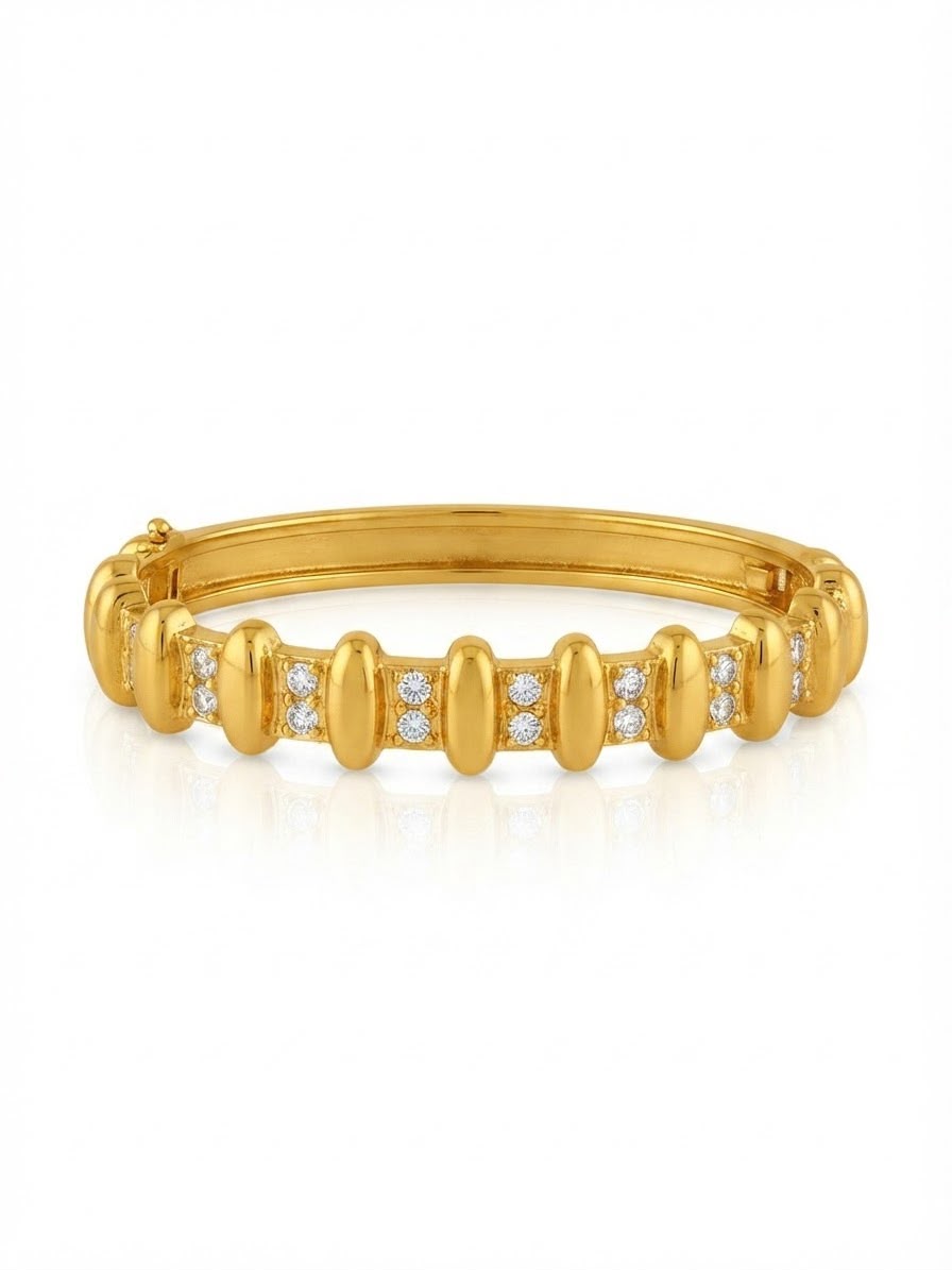 ✨Stainless steel Gold Zirconia studded Amara Cuff Bracelet ✨