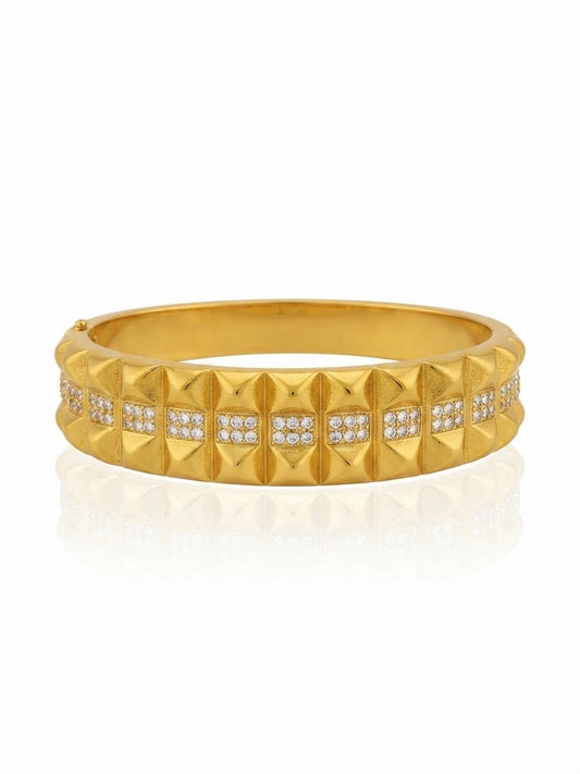 ✨Stainless steel Gold Zirconia studded Emaar 18k Cuff Bracelet ✨