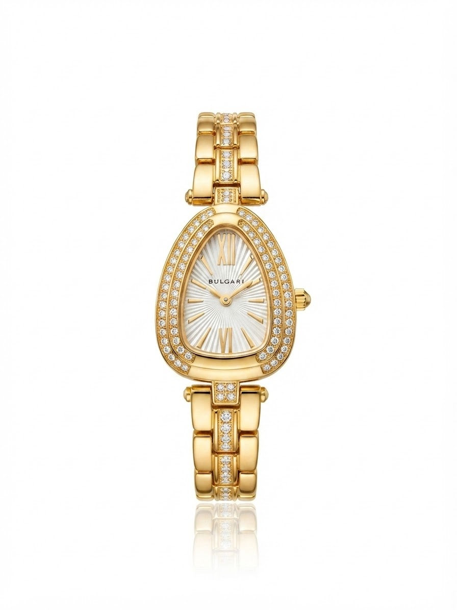 ✨Exquisite Gold stainless steel white dial bvlg Watch✨