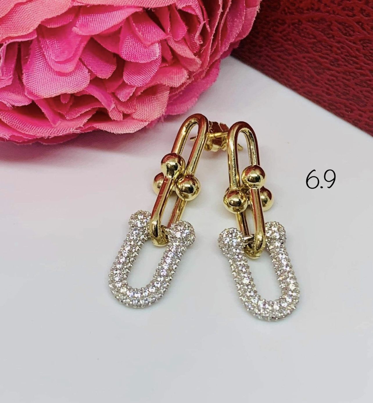 ✨Stainless steel Zircon Link Drop Earrings ✨