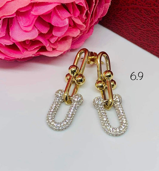 ✨Stainless steel Zircon Link Drop Earrings ✨