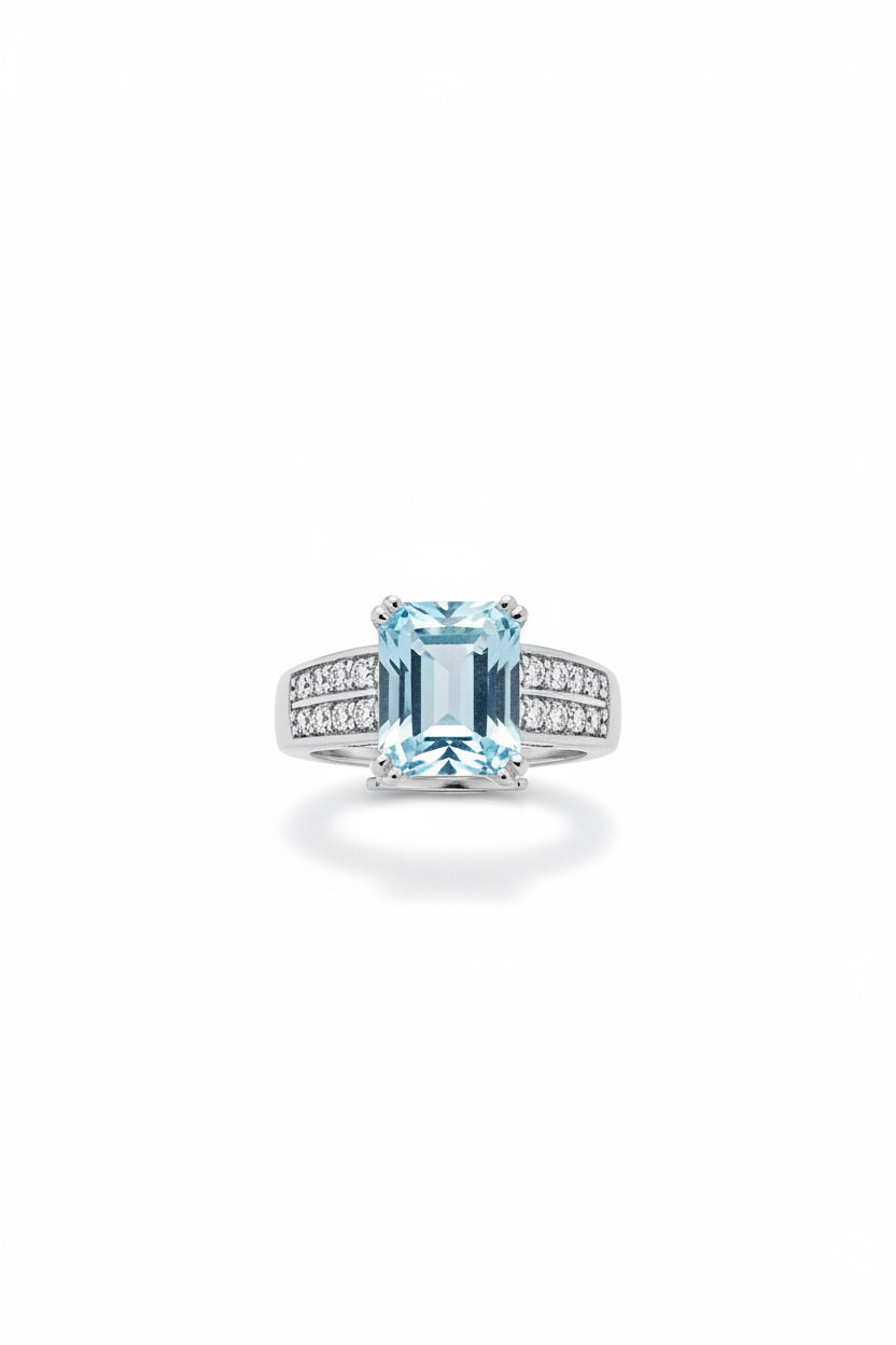 ✨Sterling Silver Moissanite Luxurious Statement Silver Adjustable Ring ✨
