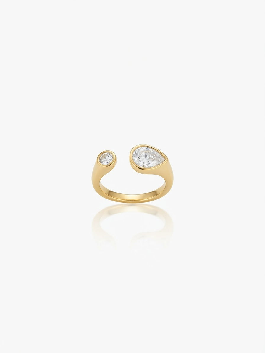 ✨Exclusive Massionite eye Sleek Gold Ring ✨