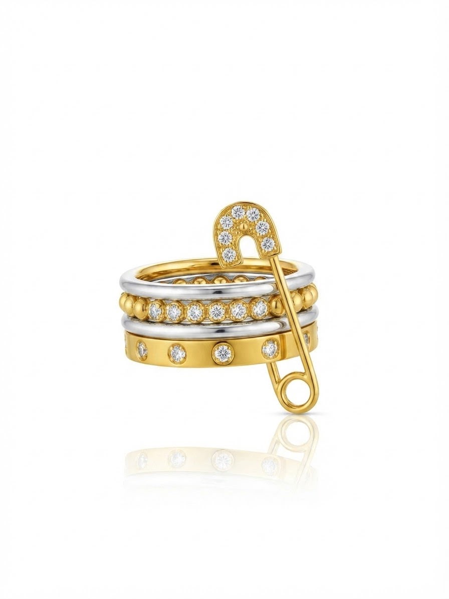 ✨Exquisite 24k Pin Zircon Gold Ring ✨