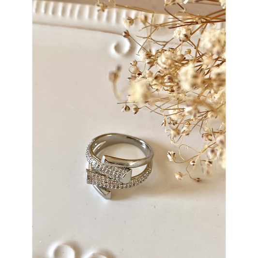 ✨ Exquisite Zirconium Crystal Adjustable Silver Nail Ring✨