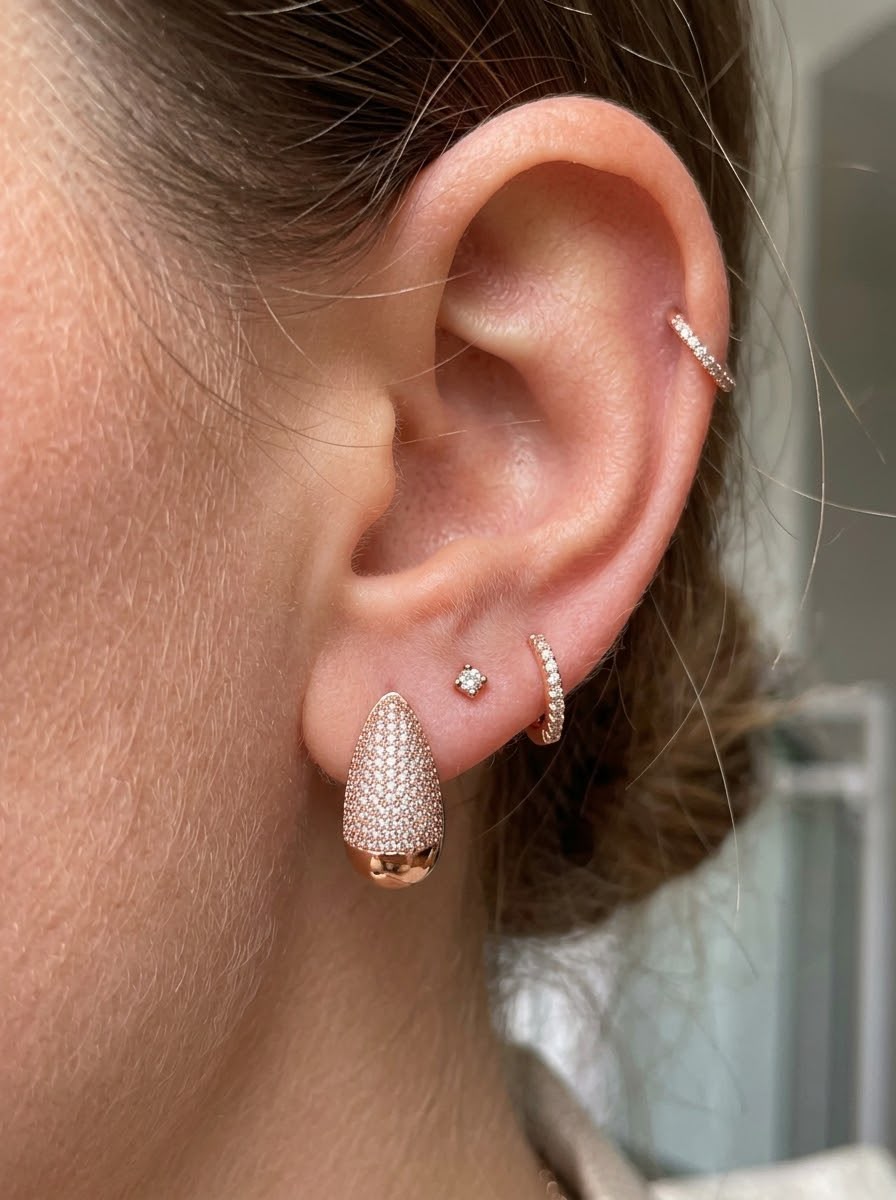 Rose gold Tear drop earrings