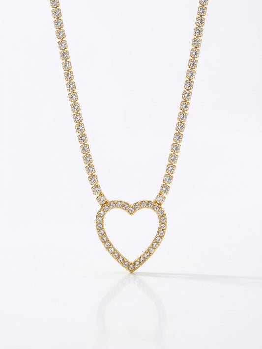 Romero Heart crystal Tennis chain pendant