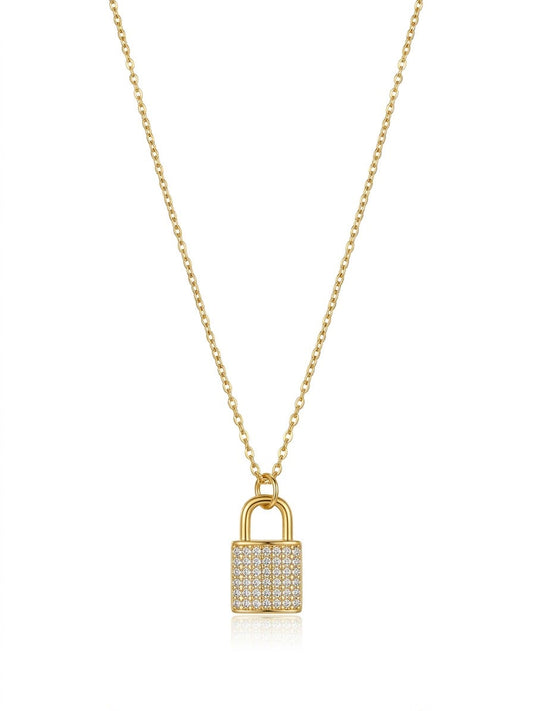 Crystal Lock chain pendant