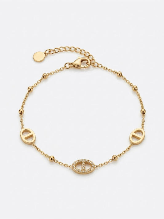 Crystal Infinity rice bead chain bracelet