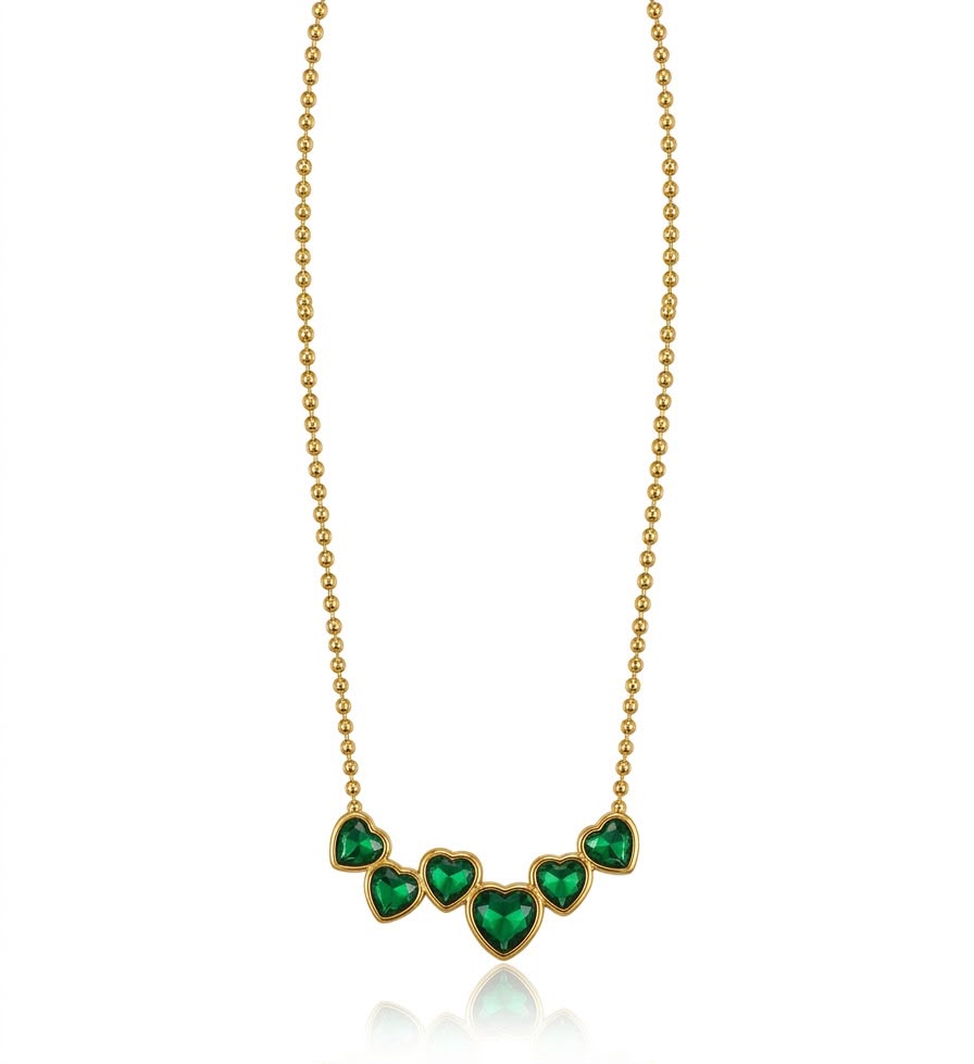 Mini Hearts beaded chain pendant
