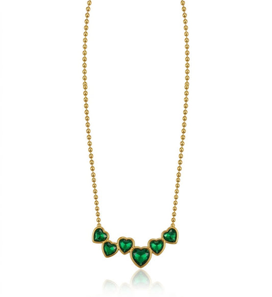 Mini Hearts beaded chain pendant