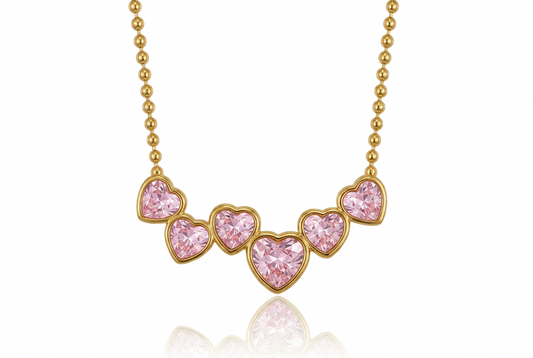 Mini Hearts beaded chain pendant