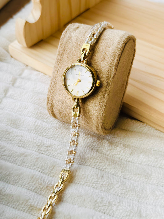 ✨Exquisite Gold Pearl White Dial True Worth Chain Watch ✨