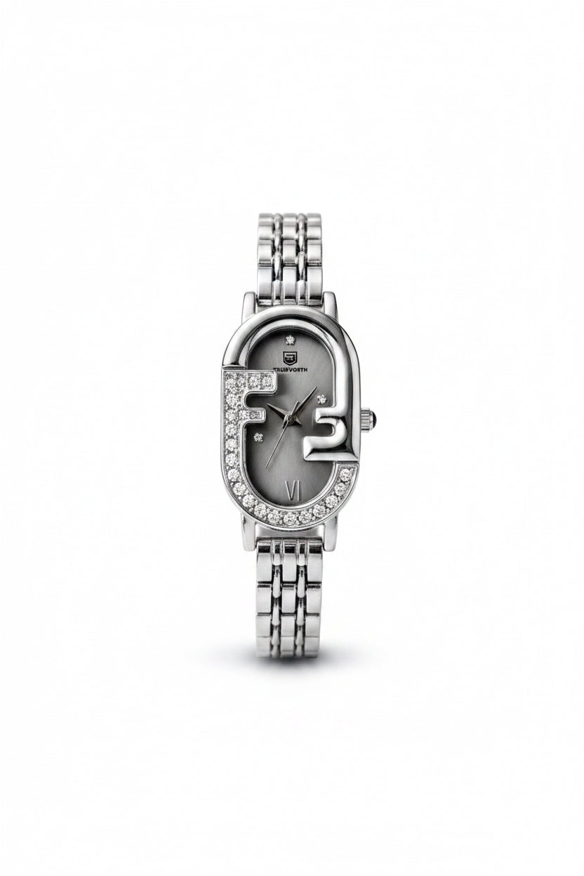 ✨Exquisite Silver Zirconium Jubilee Charcoal Grey Dial TrueWorth Watch✨