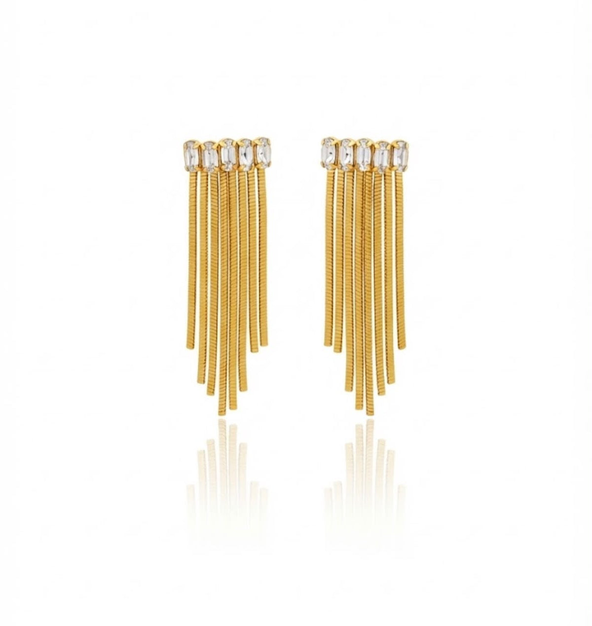 Exquisite gold Snake crystal drop earrings