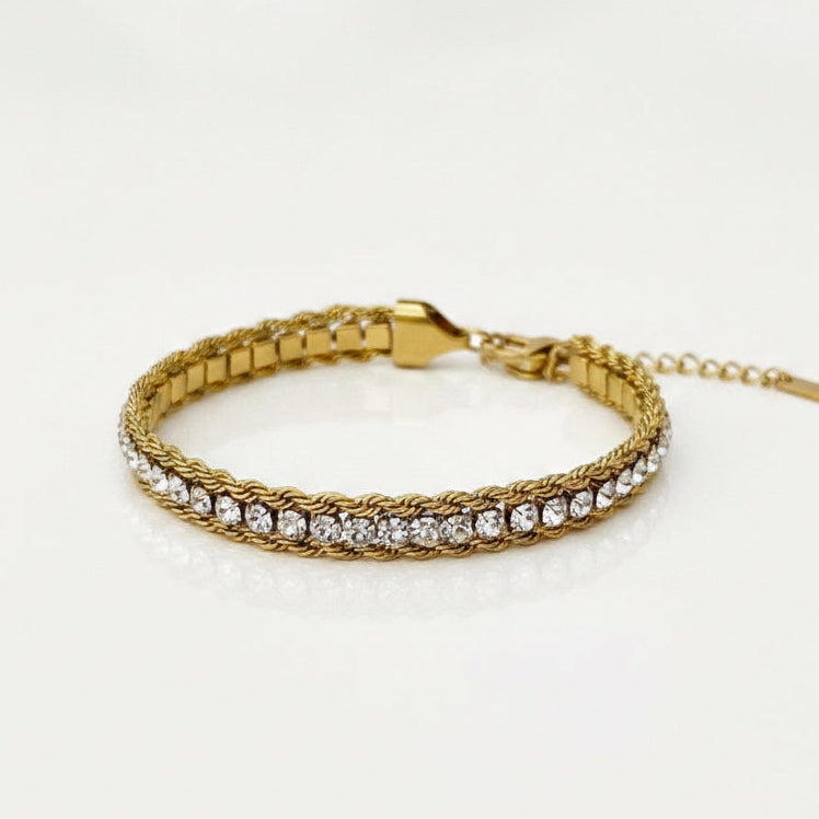 ✨Stainless steel RopeXTennis Layered chain Bracelet ✨