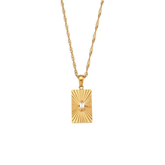 ✨Stainless steel Gold Slate Zircona Chain Pendant ✨