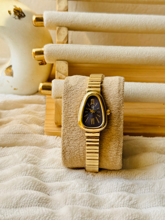 ✨Stainless Steel Blue Dial Gold Link Chain Bvlg True Worth Watch ✨