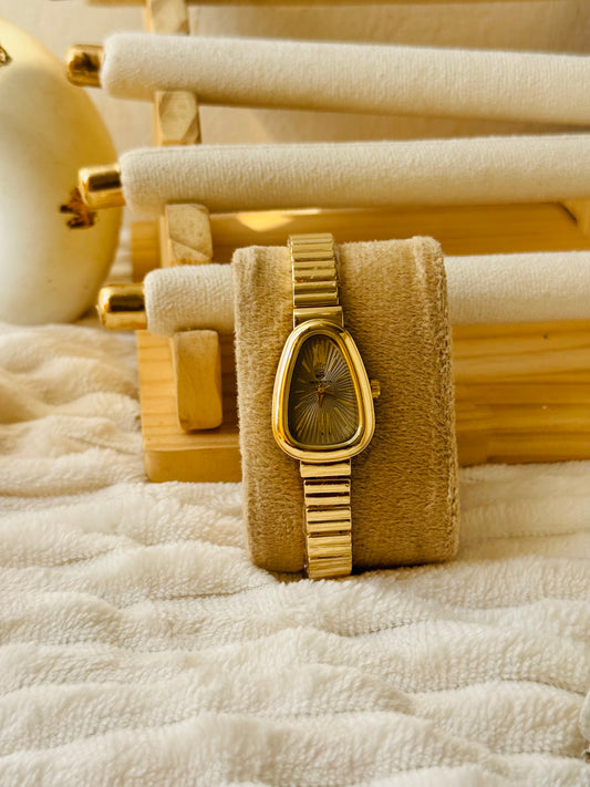 ✨Stainless Steel Charcoal Grey Dial Gold Link Chain Bvlg True Worth Watch ✨