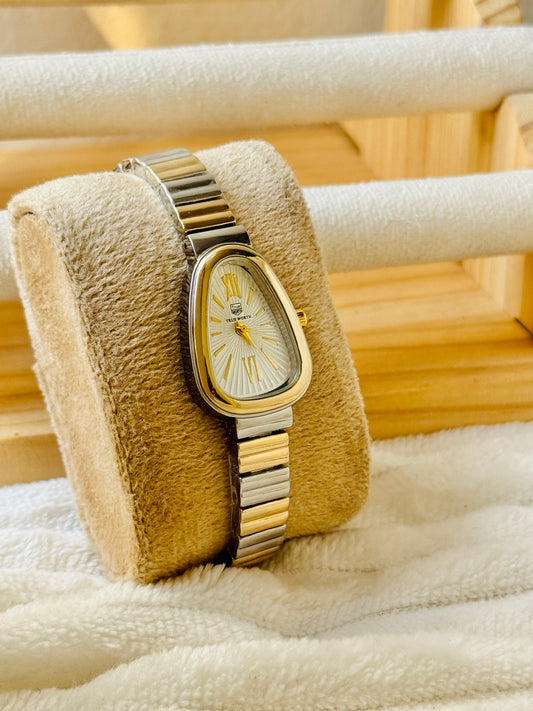 ✨Stainless Steel White Dial SilverXGold Link Chain Bvlg True Worth Watch ✨