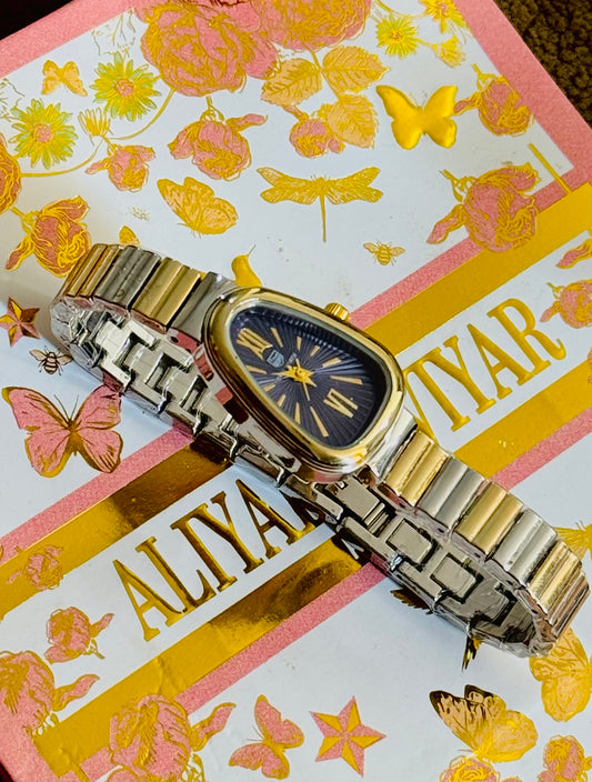 ✨Stainless Steel Blue Dial SilverXGold Link Chain Bvlg True Worth Watch ✨