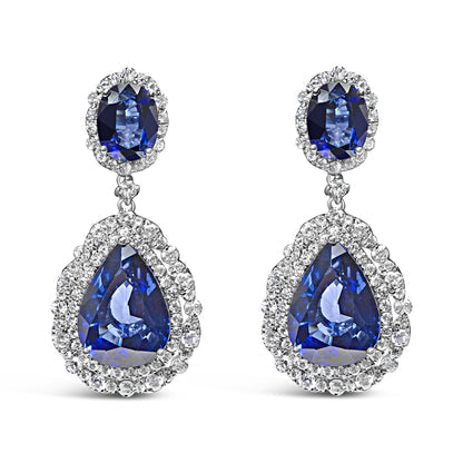 ✨ Sterling Silver Masonite Blue Rhinestone Zirconia Earrings ✨