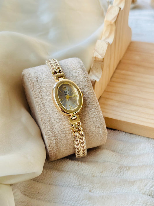 ✨Exquisite Classic True worth Gold Charocoal Grey  Dial Linked Chain Watch ✨