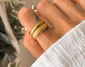 ✨ Stainless steel Gold Statement Gold Glided Adjustable Ring ✨