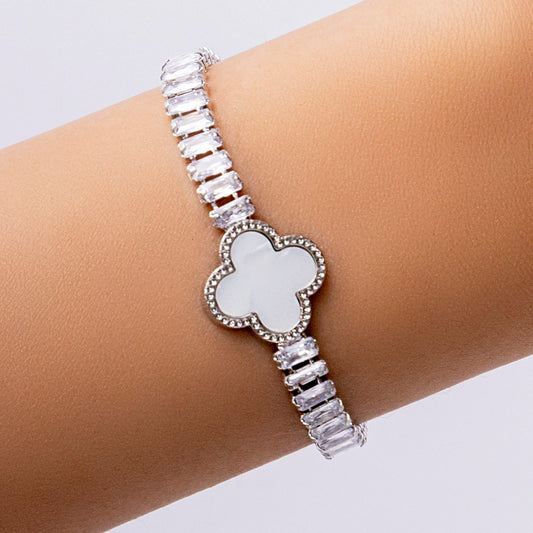✨Exquisite Silver Clover Luxury Tennis Bracelet✨