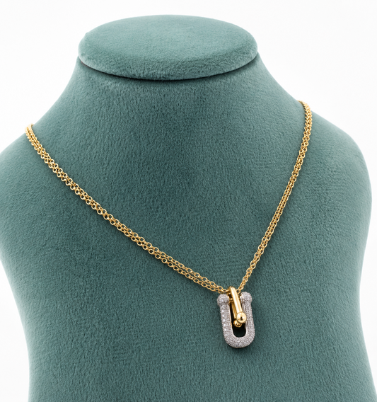 ✨Exclusive stainless steel Gold Zirconia Tube pendant ✨