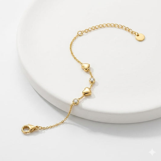 ✨Exclusive Stainless Steel Minimal Crystal Heart Bracelet✨