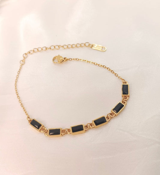 ✨Exquisite Stainless Steel Black Stone Chain Bracelet✨