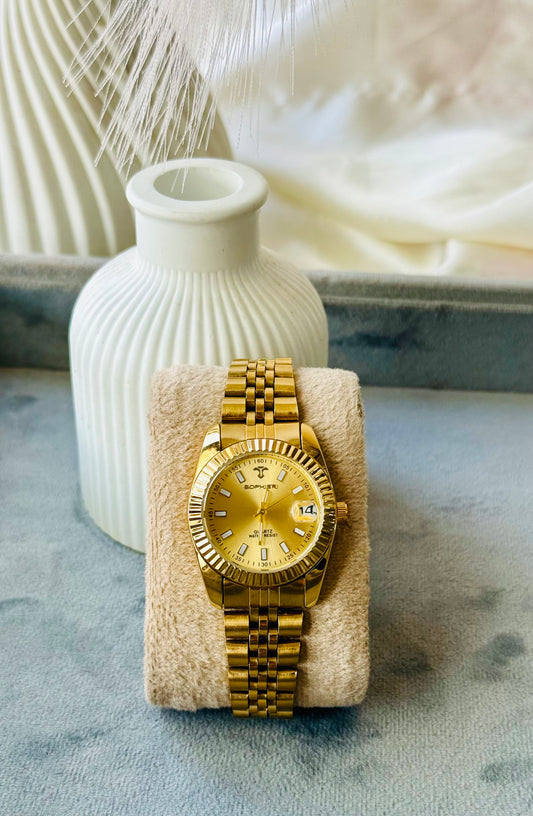 ✨ Exquisite Gold dial Bophieri Jubilee Watch ✨