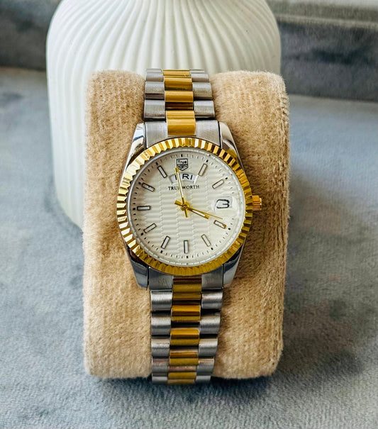 ✨ Exquisite SilverXGold White Dial True Worth Classic Day date Jubilee Watch ✨