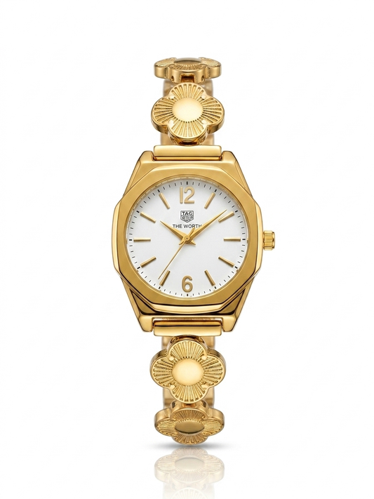 ✨Exclusive Gold Clovie White Dial True Worth Vintage Watch ✨