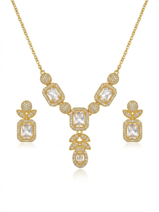 ✨Exclusive S925 Gold zirconium Leaf Drop set ✨